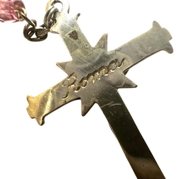 Roma sterling silver purple glass beaded rosary - Picture 6 of 14